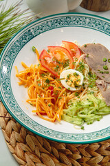 Dishes with meat and sauces