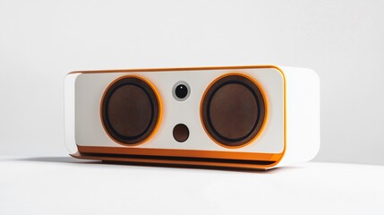 Orange and Brown Modern Minimal Music Box Design on White Background - White Label Tech Produc