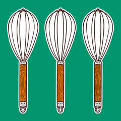 Manual Dough Mixer Doodle Sticker Illustration