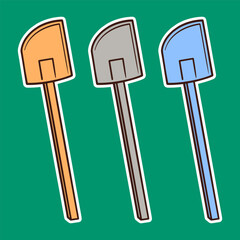 Kitchen Shovels Doodle Sticker Illustration