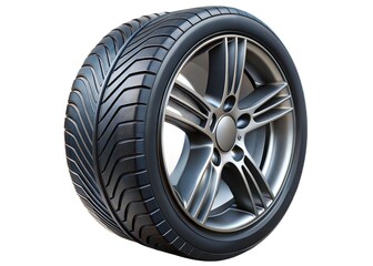 Fototapeta premium Modern Alloy Rim on a Premium Performance Tire for Fast Cars