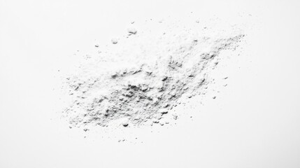 Obraz premium A pile of white powder on a white background. Perfect for baking, cooking, and other culinary projects. This versatile ingredient is ideal for adding a touch of sweetness to your recipes.