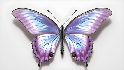 beautiful purple butterfly isolated on white background
