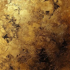 Textured golden abstract surface with rich patterns reflecting light in artistic display