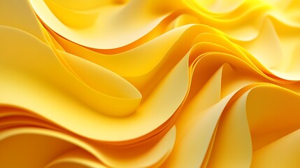 Fototapeta premium 3D render of a yellow abstract background wave, Abstract background 3d wave