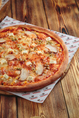 Hot and fresh pizza with toppings