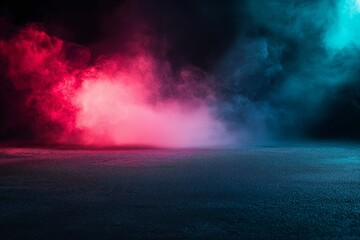 Moody abstract background with pink and blue smoke, creating a dramatic and atmospheric scene. Perfect for album art, posters, or other creative projects.