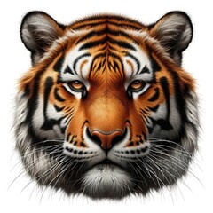 Fototapeta premium Wild Bengal Tiger Animal Portrait. Strong and Cruel Predator Mascot. Striped Dangerous and Amazing Wild Cat Feline Animal Face. 