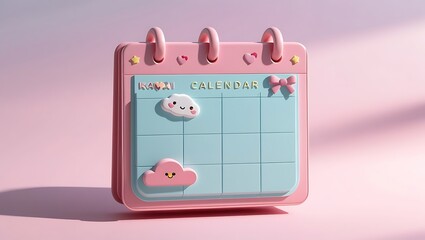 schedule planner. Calendar events plan, work planning concept. 3d cartoon simple