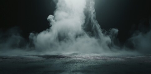 Obraz premium Eerie, smoky scene with a mysterious atmosphere. A dark, moody image with a textured floor and swirling fog.