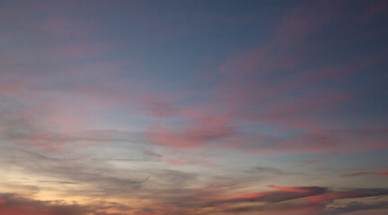 Beautiful high up mountains sunset after clear sky in autumn