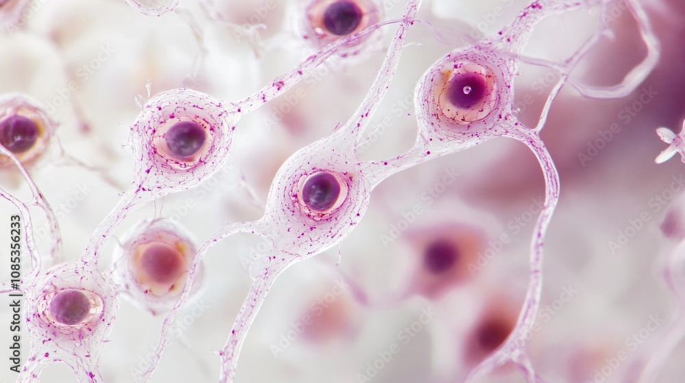 Poster microscopic view of neurons: exploring the complexities of the nervous system