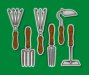 Garden Tools Hand Drawn Vector Illustration