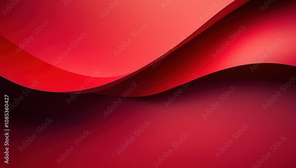 Poster red paper-like texture background, a smooth and shiny red gradient