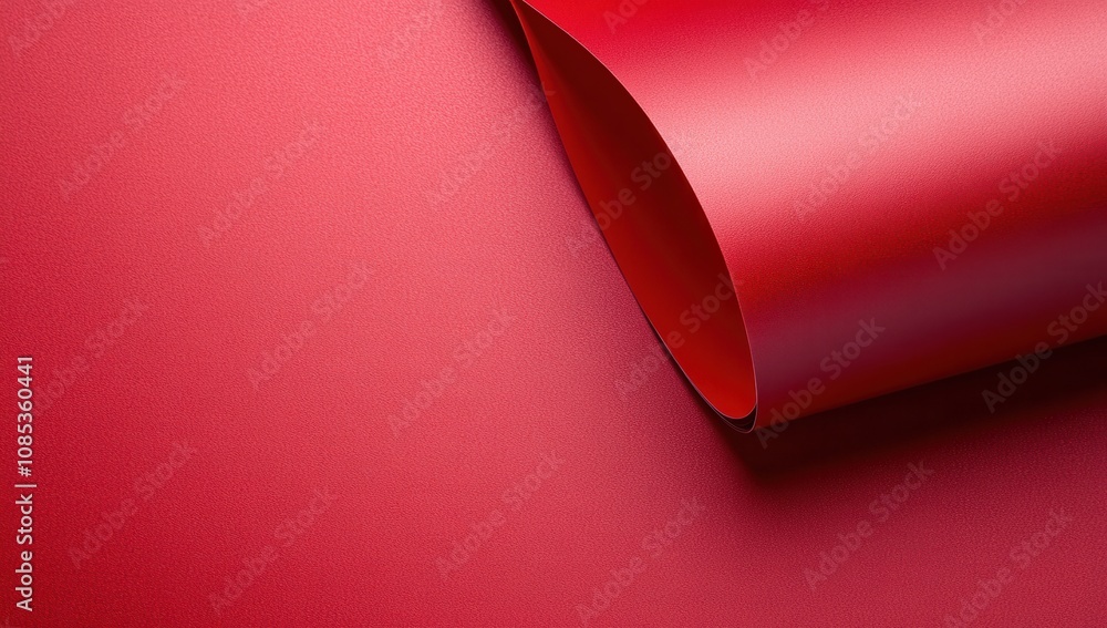 Poster red paper-like texture background, a smooth and shiny red gradient