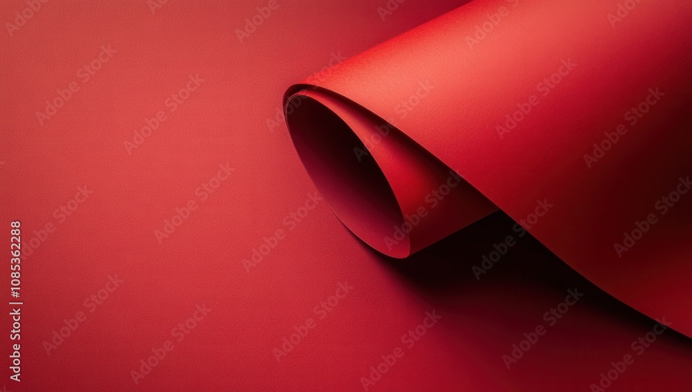 Poster red paper-like texture background, a smooth and shiny red gradient