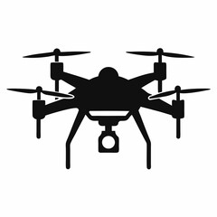 A Drone Silhouette Vector Illustration on White Background