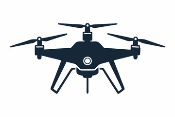 A Drone Silhouette Vector Illustration on White Background