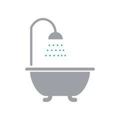 bathtub icon logo design template