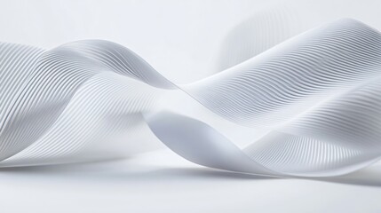 Abstract white lines flowing smoothly. Modern, elegant, and minimalist design, perfect for backgrounds, decorations, and graphic resources.