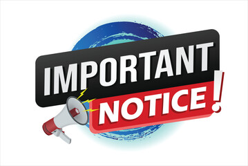 important announcement poster banner graphic mega phone design icon logo sign symbol social media website

