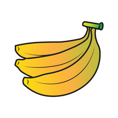 Banana vector illustration, outline, silhouette