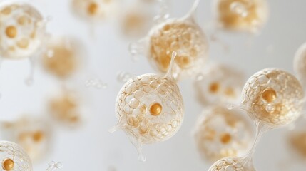 Fototapeta premium Microscopic view of cells, exploring the wonders of biology, medical research, and life sciences. Discover the intricacies of cellular structures and their vital role in health and disease.