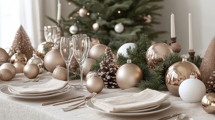 Christmas baubles decoration arrangement celebration.