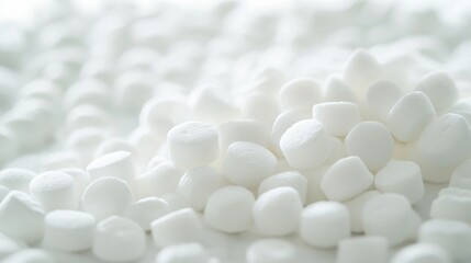 A Macro Close-Up of Sweet White Mini Marshmallows: A Delicate Texture and Pattern