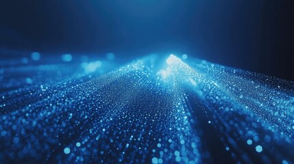 Abstract blue sparkle background.  Glowing particles create a dynamic, ethereal effect. Perfect for technology, science, or fantasy themes.