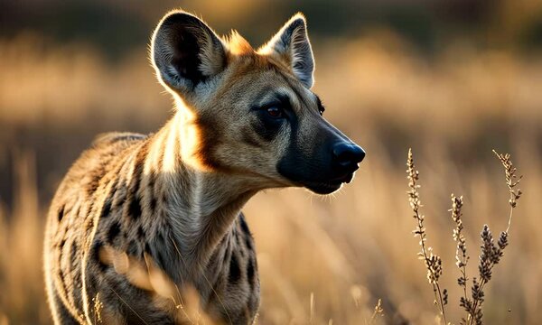 Hyena on the grassland