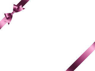 リボン結び、斜め3ピンク