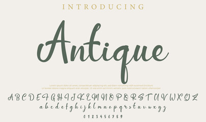 Antique Font Stylish brush painted an uppercase vector letters, alphabet, typeface