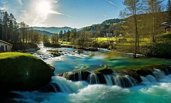 Areuse River Panorama: A Scenic Journey Through Neuch&acirc;tel Jura, Switzerland