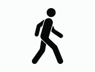 Simple walking icon silhouette. running icon 
