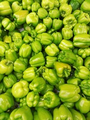 green peppers on the market