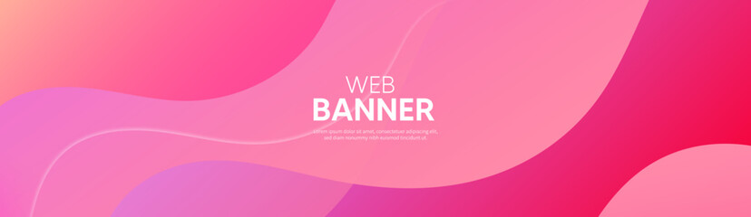 Abstract pink background with waves, Modern banner template