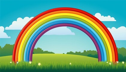 rainbow over green grass