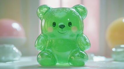 Green jelly bear cartoon cute toy.
