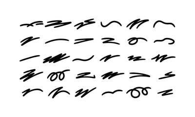 Collection fun doodle shapes drawn with charcoal or chalk.