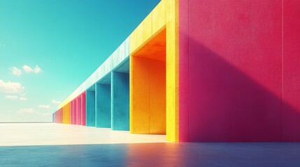 Vibrant Pathway to Success: Colorful Abstract Architecture.  