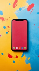 Smartphone Mockup on Colorful Background 