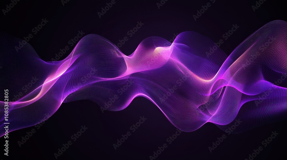 Aufkleber abstract background with flowing purple lines on a dark background. the purple texture creates a dyn