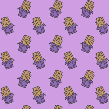Seamless pattern chocolate food  in pastel colours