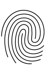 Biometric (Fingerprint Authentication) Line drawing of fingerprint
