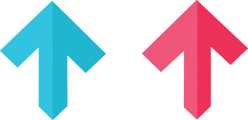 Colorful Double Arrow Illustration Vector In Blue And Pink Tones. Double Arrow Vector Illustration