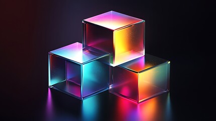 A minimalist design featuring multiple transparent box shape background