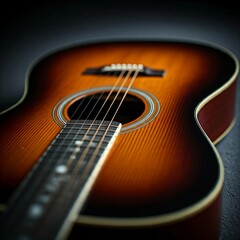 Fototapeta premium Close-up of an acoustic guitar