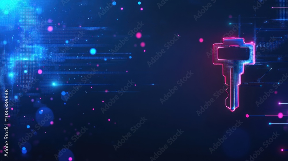 Aufkleber digital key to global network security: abstract cybersecurity concept