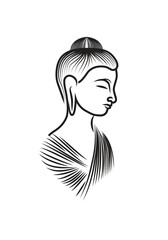 Buddha on white background in illustrator